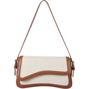 Women Brown And Beige Casual Leather Waterproof Lightweight Hobo Handbag